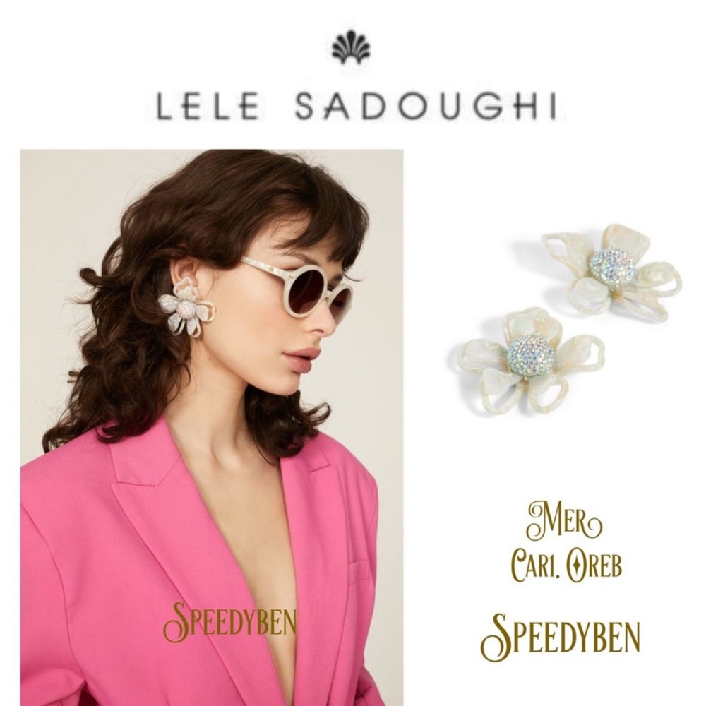 Lele Sadoughi Ivory Azalea Statement Earring